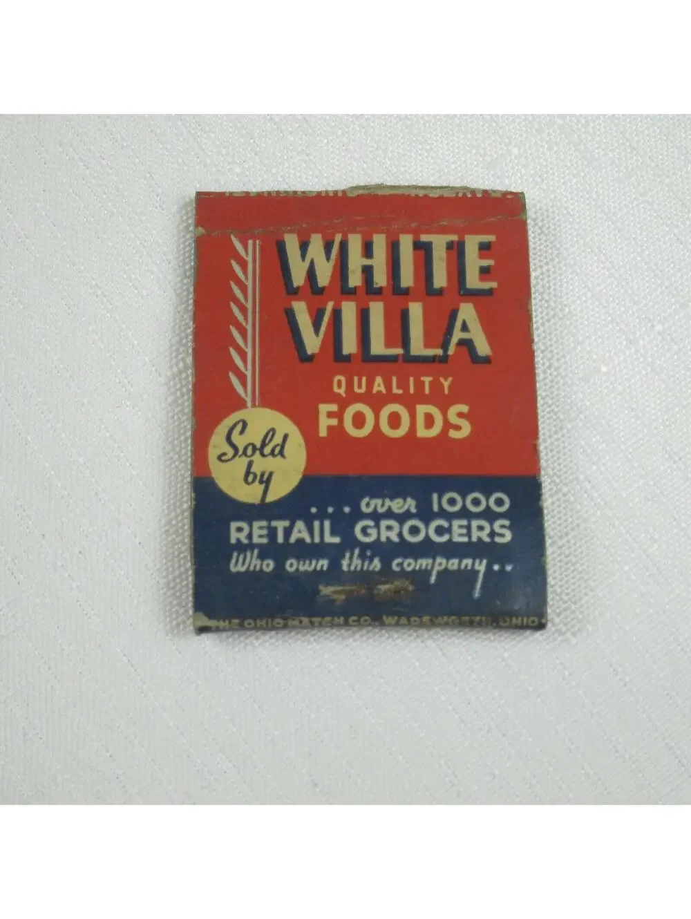 2 Vintage Matchbook Covers White Villa Dayton & Cincinnati & Albers Supermarkets